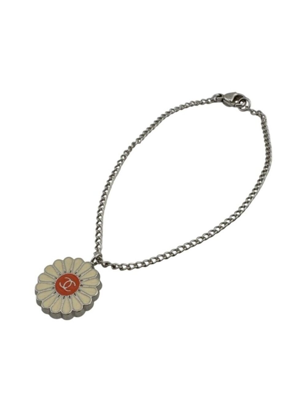 Chanel Spring Collection Vintage Chain CC Logo Flower Bracelet Bangle